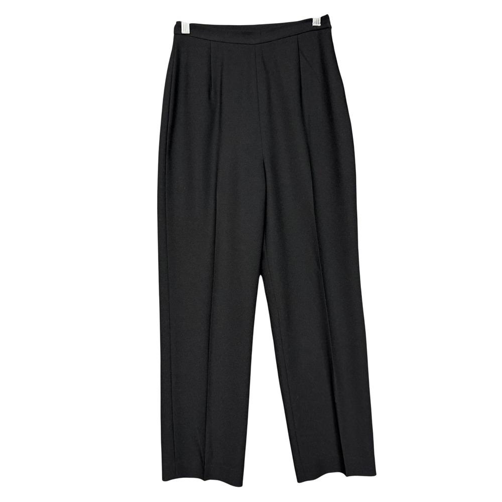 Maggy London Dress Pants Womens 4 Black High Rise Pleated Straight Leg Lined